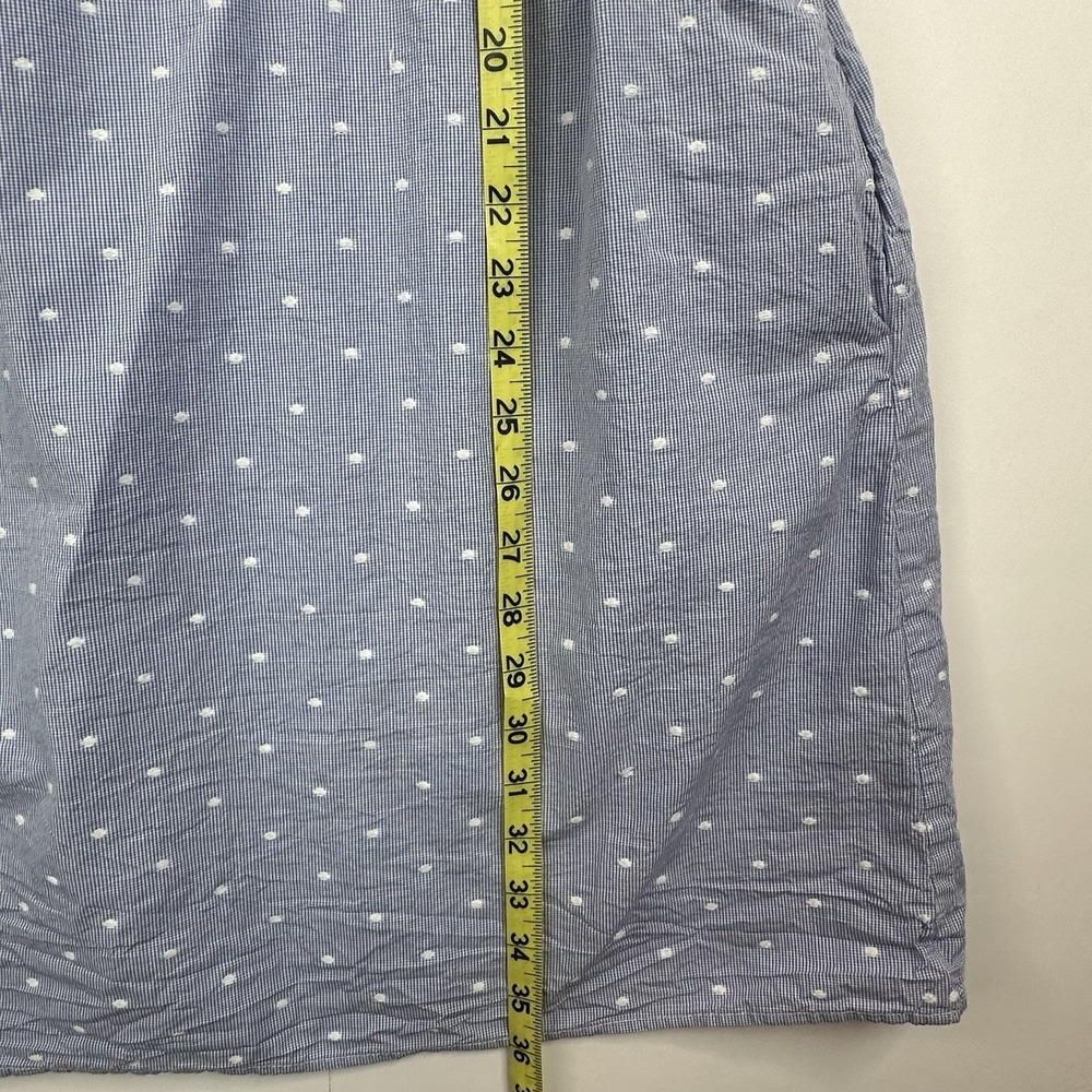 Tommy Hilfiger Dress Size 6 Blue White Polka Dot Cotton Shirt Dress Belted - Picture 8 of 8